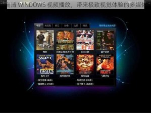 中国高清 WINDOWS 视频播放，带来极致视觉体验的多媒体软件