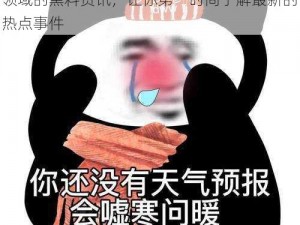 黑料网，每日更新海量娱乐、社会、科技等领域的黑料资讯，让你第一时间了解最新的热点事件