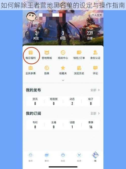 如何解除王者营地黑名单的设定与操作指南