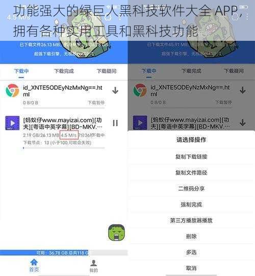 功能强大的绿巨人黑科技软件大全 APP，拥有各种实用工具和黑科技功能