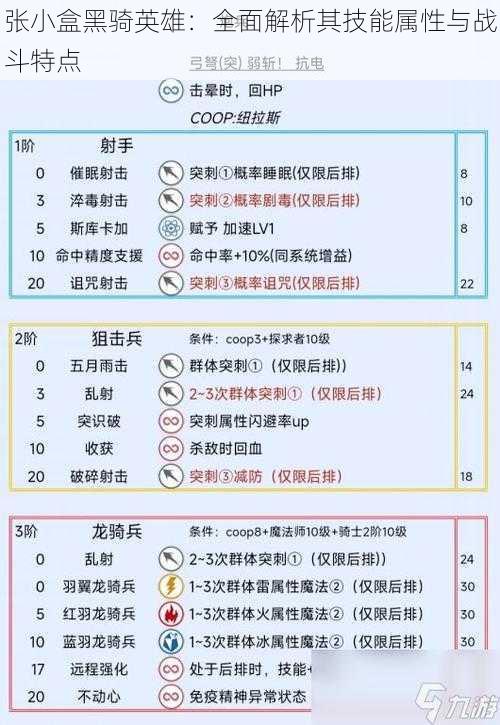 张小盒黑骑英雄：全面解析其技能属性与战斗特点