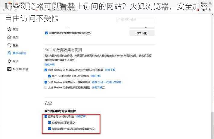 哪些浏览器可以看禁止访问的网站？火狐浏览器，安全加密，自由访问不受限