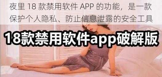 夜里 18 款禁用软件 APP 的功能，是一款保护个人隐私、防止信息泄露的安全工具