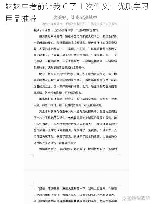 妹妹中考前让我 C 了 1 次作文：优质学习用品推荐